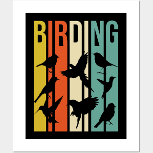 Retro Birding Graphic Bird Watchers Vintage Birding Design Posters and Art